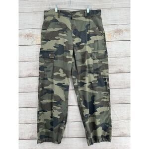 RSQ Loose Ripstop Camouflage Cargo Pants Mens 34x32 Green Camo
